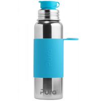 Pura Sports Top 28oz Stainless Steel Bottle - Aqua Sleeve